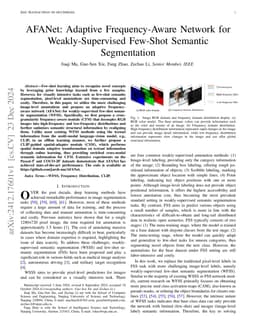 AFANet: Adaptive Frequency-Aware Network for Weakly-Supervised Few-Shot
  Semantic Segmentation