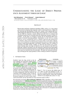 Understanding the Logic of Direct Preference Alignment through Logic