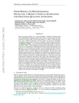 From Models to Microtheories: Distilling a Model's Topical Knowledge for
  Grounded Question Answering