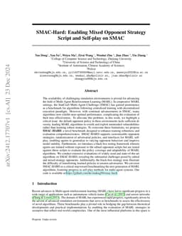 SMAC-Hard: Enabling Mixed Opponent Strategy Script and Self-play on SMAC