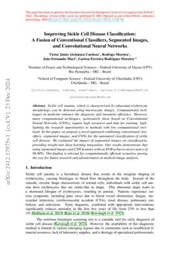 Improving Sickle Cell Disease Classification: A Fusion of Conventional
  Classifiers, Segmented Images, and Convolutional Neural Networks