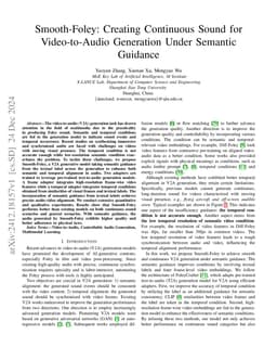 Smooth-Foley: Creating Continuous Sound for Video-to-Audio Generation
  Under Semantic Guidance