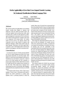 On the Applicability of Zero-Shot Cross-Lingual Transfer Learning for
  Sentiment Classification in Distant Language Pairs