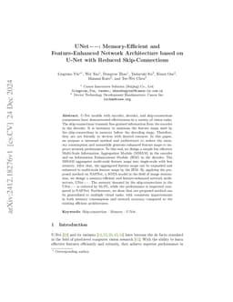 UNet--: Memory-Efficient and Feature-Enhanced Network Architecture based
  on U-Net with Reduced Skip-Connections