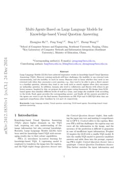 Multi-Agents Based on Large Language Models for Knowledge-based Visual
  Question Answering