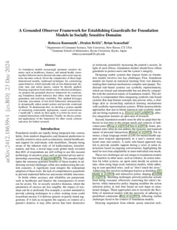 A Grounded Observer Framework for Establishing Guardrails for Foundation
  Models in Socially Sensitive Domains