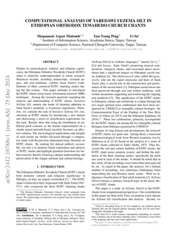 Computational Analysis of Yaredawi YeZema Silt in Ethiopian Orthodox
  Tewahedo Church Chants