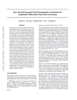 Ister: Inverted Seasonal-Trend Decomposition Transformer for Explainable Multivariate Time Series Forecasting