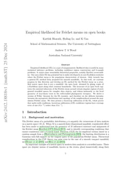 Empirical likelihood for Fréchet means on open books