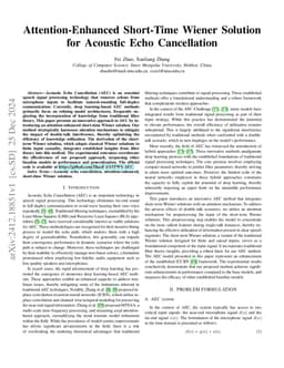 Attention-Enhanced Short-Time Wiener Solution for Acoustic Echo
  Cancellation