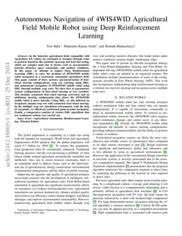 Autonomous Navigation of 4WIS4WID Agricultural Field Mobile Robot using
  Deep Reinforcement Learning