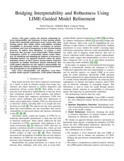 Bridging Interpretability and Robustness Using LIME-Guided Model
  Refinement
