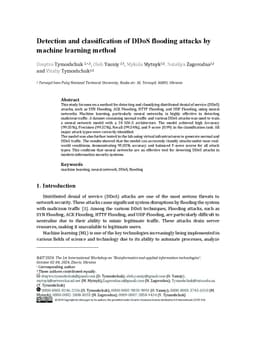 Detection and classification of DDoS flooding attacks by machine learning method
