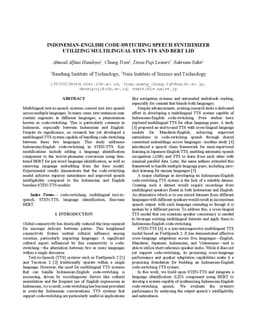 Indonesian-English Code-Switching Speech Synthesizer Utilizing
  Multilingual STEN-TTS and Bert LID