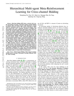 Hierarchical Multi-agent Meta-Reinforcement Learning for Cross-channel
  Bidding