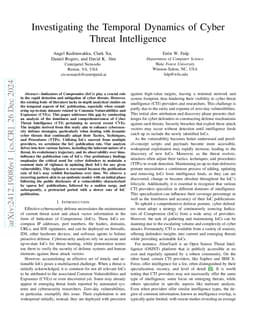 Investigating the Temporal Dynamics of Cyber Threat Intelligence