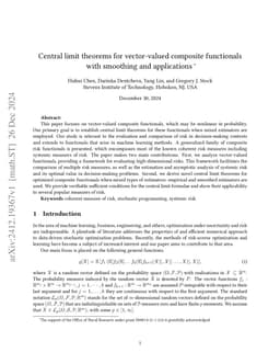 Central limit theorems for vector-valued composite functionals with
  smoothing and applications