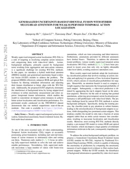 Generalized Uncertainty-Based Evidential Fusion with Hybrid Multi-Head
  Attention for Weak-Supervised Temporal Action Localization