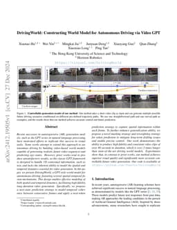 DrivingWorld: Constructing World Model for Autonomous Driving via Video GPT