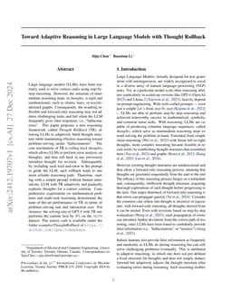 Toward Adaptive Reasoning in Large Language Models with Thought Rollback