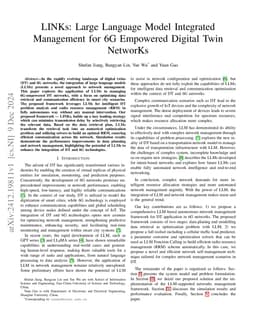 LINKs: Large Language Model Integrated Management for 6G Empowered Digital Twin NetworKs