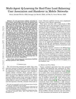 Multi-Agent Q-Learning for Real-Time Load Balancing User Association and Handover in Mobile Networks
