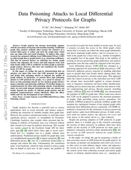 Data Poisoning Attacks to Local Differential Privacy Protocols for Graphs