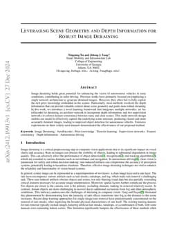 Leveraging Scene Geometry and Depth Information for Robust Image Deraining
