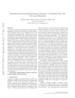 Modeling Continuous Spatial-temporal Dynamics of Turbulent Flow with Test-time Refinement