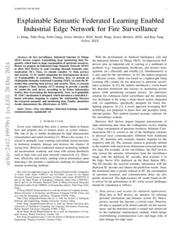 Explainable Semantic Federated Learning Enabled Industrial Edge Network for Fire Surveillance