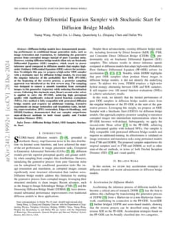An Ordinary Differential Equation Sampler with Stochastic Start for Diffusion Bridge Models