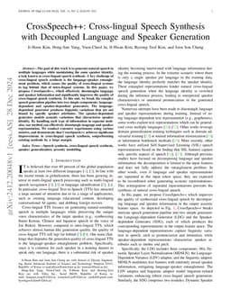 CrossSpeech++: Cross-lingual Speech Synthesis with Decoupled Language and Speaker Generation