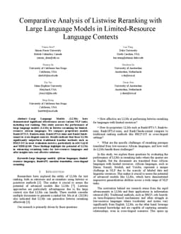 Comparative Analysis of Listwise Reranking with Large Language Models in Limited-Resource Language Contexts