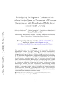 Investigating the Impact of Communication-Induced Action Space on Exploration of Unknown Environments with Decentralized Multi-Agent Reinforcement Learning