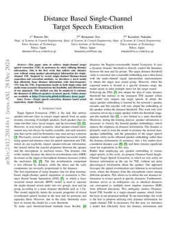 Distance Based Single-Channel Target Speech Extraction