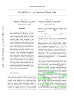 Causal Discovery on Dependent Binary Data