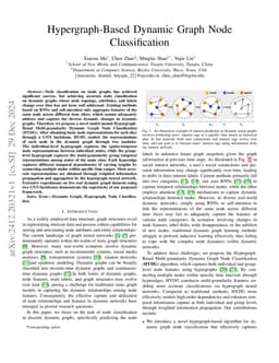 Hypergraph-Based Dynamic Graph Node Classification