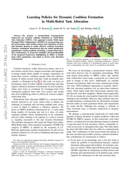 Learning Policies for Dynamic Coalition Formation in Multi-Robot Task Allocation