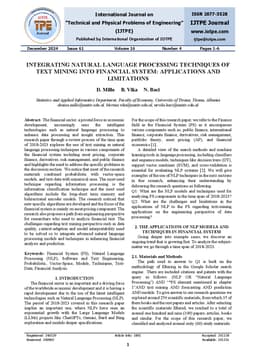 Integrating Natural Language Processing Techniques of Text Mining Into Financial System: Applications and Limitations