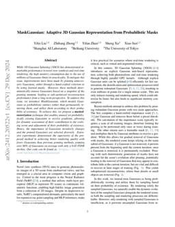 MaskGaussian: Adaptive 3D Gaussian Representation from Probabilistic Masks