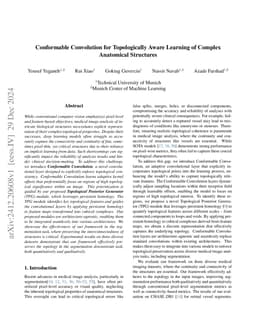 Conformable Convolution for Topologically Aware Learning of Complex Anatomical Structures