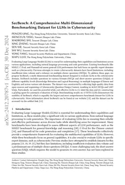 SecBench: A Comprehensive Multi-Dimensional Benchmarking Dataset for LLMs in Cybersecurity