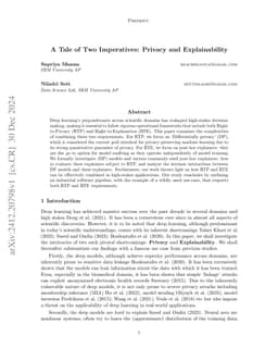 A Tale of Two Imperatives: Privacy and Explainability