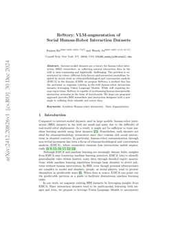 ReStory: VLM-augmentation of Social Human-Robot Interaction Datasets