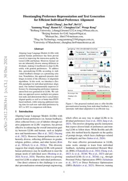 Disentangling Preference Representation and Text Generation for Efficient Individual Preference Alignment