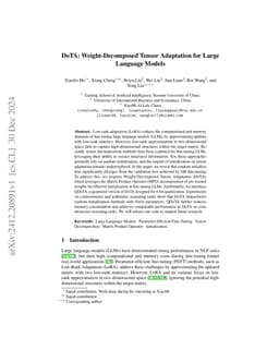 DoTA: Weight-Decomposed Tensor Adaptation for Large Language Models