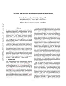 Efficiently Serving LLM Reasoning Programs with Certaindex