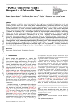 T-DOM: A Taxonomy for Robotic Manipulation of Deformable Objects