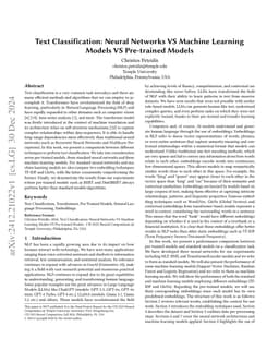 Text Classification: Neural Networks VS Machine Learning Models VS Pre-trained Models