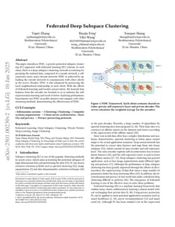 Federated Deep Subspace Clustering